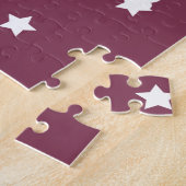 Schwarze Frau mit weißem Afro, Bubblegum, Sterne L Puzzle (Seite)