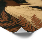 Schwarze Frau mit weißer Katze unter Vollmond-Post Poster (Ecke)