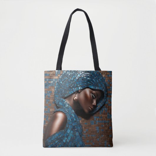 Schwarze Frau Mosiac Blue Copper Tasche (Vorderseite)