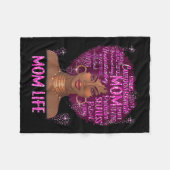 Schwarze Frau Mutter Leben Mutter Afrikanisch Amer Fleecedecke (Vorderseite (Horizontal))