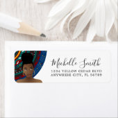 Schwarze Frau, Naturhaar Oberknoten, Stammesmuster (Insitu)