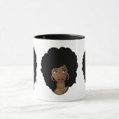 Schwarze Frau, Naturhaar Schönheiten, Blume & Kaug Tasse (Zentrum)