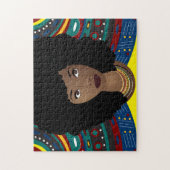 Schwarze Frau, natürliches Haar, Stammesgeschichte Puzzle (Vertikal)