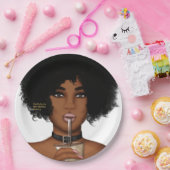 Schwarze Frau Pappteller (Party)