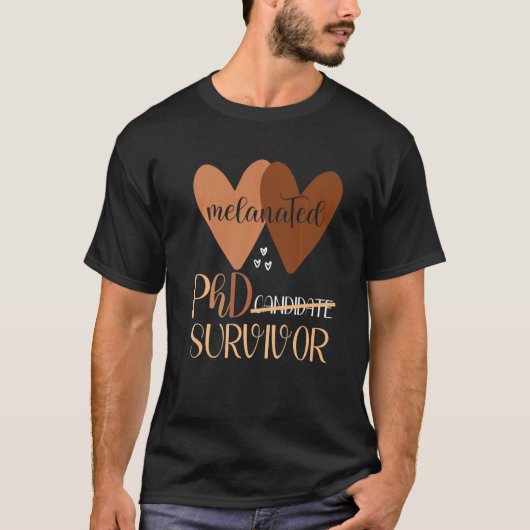 Schwarze Frau Phd Survivor Doktorandin Gradua T-Shirt (Vorderseite)