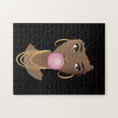 Schwarze Frau Poppen Pink Bubblegum Puzzle (Horizontal)