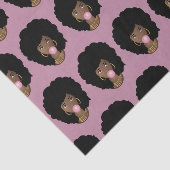 Schwarze Frau, Poppingrosa Bläschen, Lila Licht Seidenpapier (Ausschnitt)