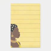 Schwarze Frau Portrait Lined Sticky Post-it Klebezettel (Vorderseite)