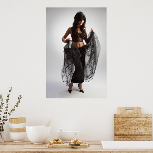 Schwarze Frau Poster (Küche)