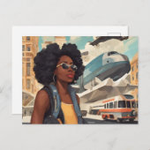 Schwarze Frau Postkarte (Vorne/Hinten)