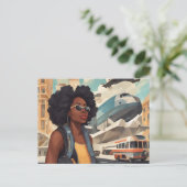 Schwarze Frau Postkarte (Stehend Vorderseite)