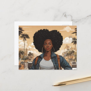 Schwarze Frau Postkarte