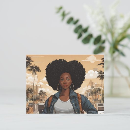 Schwarze Frau Postkarte (Stehend Vorderseite)