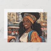 Schwarze Frau Postkarte (Vorne/Hinten)