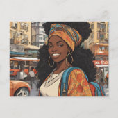 Schwarze Frau Postkarte (Vorderseite)