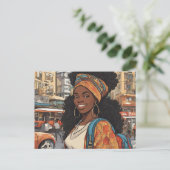 Schwarze Frau Postkarte (Stehend Vorderseite)