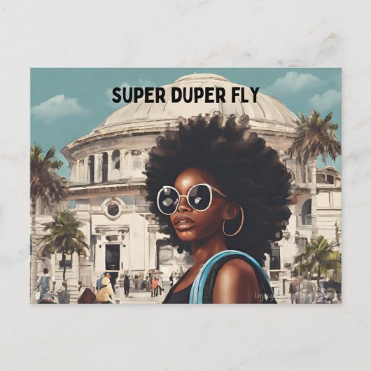 Schwarze Frau Postkarte (Vorderseite)