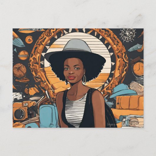 Schwarze Frau Postkarte (Vorderseite)
