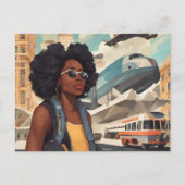 Schwarze Frau Postkarte (Vorderseite)