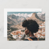 Schwarze Frau Postkarte (Vorne/Hinten)