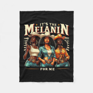 Schwarze Frau Retro Es ist das Melanin für mich Sc Fleecedecke