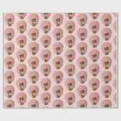 Schwarze Frau, rosa Afro, rosa Bubblegum, rosa Geschenkpapier (Flach)