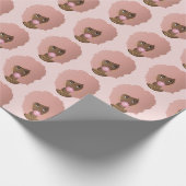 Schwarze Frau, rosa Afro, rosa Bubblegum, rosa Geschenkpapier (Ecke)