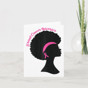 Schwarze Frau rosa Ribbon Ohrringe Brustkrebskrieg Karte
