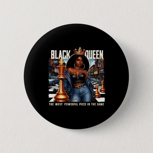 Schwarze Frau Schwarze Kultur Schwarze Königin Sch Button (Vorderseite)