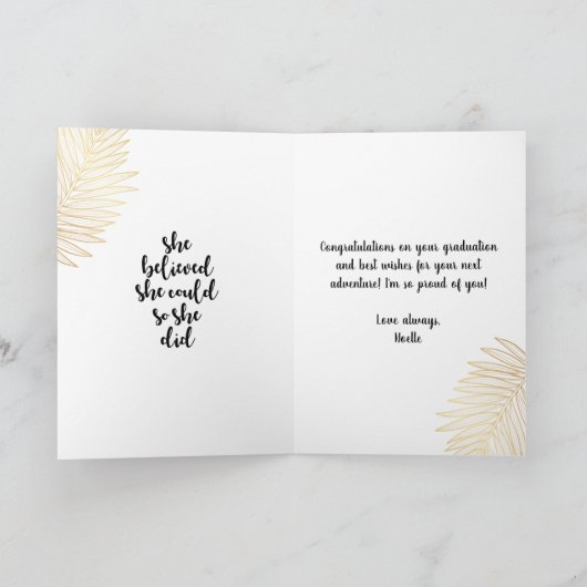 Schwarze Frau, sie glaubte, sie könnte, Abschluss Karte (Innenseite)