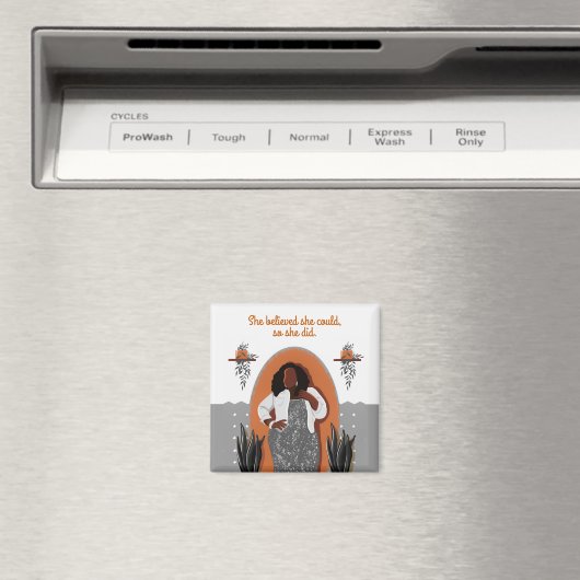 Schwarze Frau, sie glaubte, sie könnte, also tat s Magnet (In Situ (Geschirrspüler))