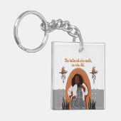 Schwarze Frau, sie glaubte, sie könnte, also tat s Schlüsselanhänger (Vorderseite links)