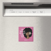 Schwarze Frau, sie glaubte, sie könnte, Blume, ros Magnet (In Situ (Geschirrspüler))