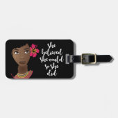 Schwarze Frau, sie glaubte, sie könnte das, also t Gepäckanhänger (Vorderseite horizontal)