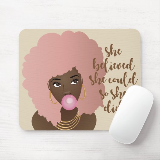 Schwarze Frau, sie glaubte, sie könnte das, also t Mousepad (Mit Mouse)