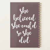 Schwarze Frau, sie glaubte, sie könnte das, also t Planer (Rückseite)