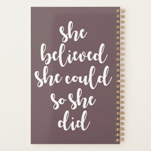 Schwarze Frau, sie glaubte, sie könnte das, also t Planer (Rückseite)