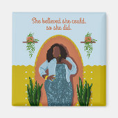 Schwarze Frau, sie glaubte, sie könnte es, also ta Magnet (Vorne)