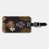 Schwarze Frau, sie glaubte, sie könnte, Gold und S Gepäckanhänger (Vorderseite horizontal)