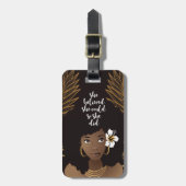 Schwarze Frau, sie glaubte, sie könnte, Gold und S Gepäckanhänger (Vorderseite vertikal)