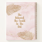 Schwarze Frau, sie glaubte, sie könnte, rosa und g Notizblock (Rückseite)