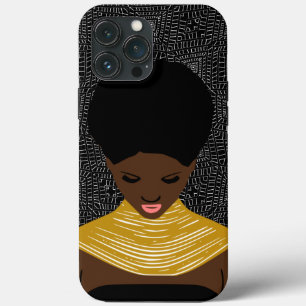 Schwarze Frau sieht nach unten Stammesnäkel Case-Mate iPhone Hülle