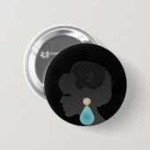 Schwarze Frau Silhouette Dunkler Glamour Button (Vorne & Hinten)