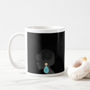 Schwarze Frau Silhouette Dunkler Glamour Kaffeetasse