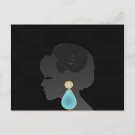 Schwarze Frau Silhouette Dunkler Glamour Postkarte