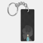 Schwarze Frau Silhouette Dunkler Glamour Schlüsselanhänger (Vorderseite links)