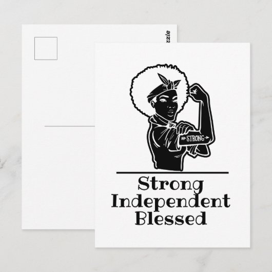 Schwarze Frau stark Postkarte (Vorne/Hinten)