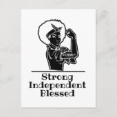 Schwarze Frau stark Postkarte (Vorderseite)