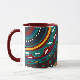 Schwarze Frau, Tribal Inspiriert Muster Monogramm  Tasse