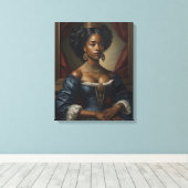 Schwarze Frau, Vintage Royalty Leinwanddruck (Insitu (Holzboden))